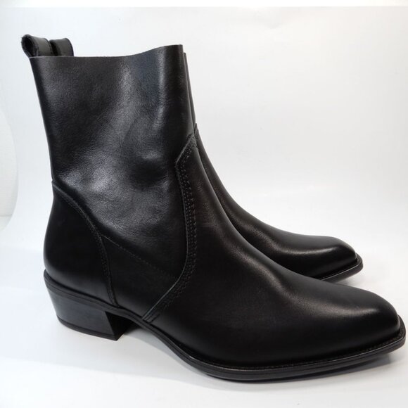 Paul Green Calista Ankle Boots Size 7 Black Leather Low Heel Western NEW $475 - Picture 5 of 16